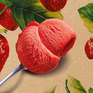 Vollfrucht-Erdbeersorbet