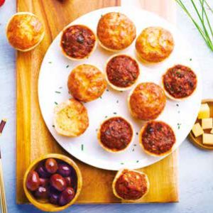Mini quiches trois fromages et façon pizza 12 pcs