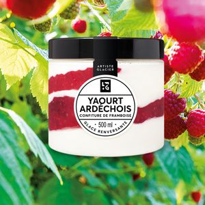 Glace yaourt ardéchois et confiture framboise 411g