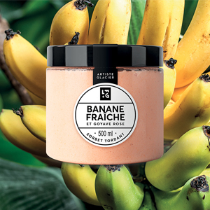 Sorbet plein fruit Banane Fraiche et Goyave Rose Sorbet plein fruit Banane Fraiche et Goyave Rose
