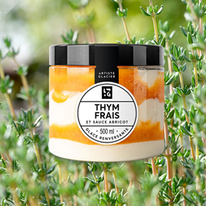 *Crème glacée Thym frais & Sauce Abricot 385g *Crème glacée Thym frais & Sauce Abricot 385g