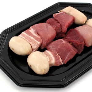2 Brochettes mix grill marinées 2 Brochettes mix grill marinées