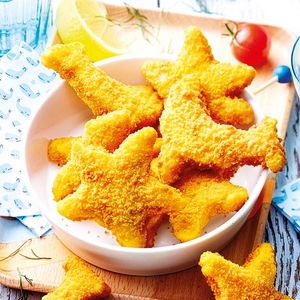 Meine panierten Alaska Seehecht Fischstäbli Meine panierten Alaska Seehecht Fischstäbli